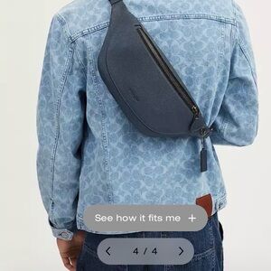 Coach Warren Belt Bag. New COLOR: Gunmetal/Denim